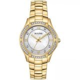  Đồng Hồ Nữ Bulova Mạ Vàng Cao Cấp Mặt Khảm Xà Cừ BKFAVN-9472 