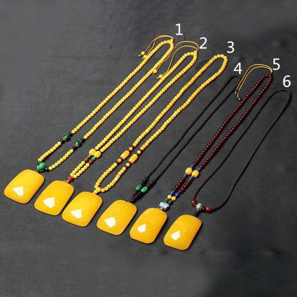  Dây Chuyền Hổ Phách Vàng Phong Thủy BKSTCN-9338 