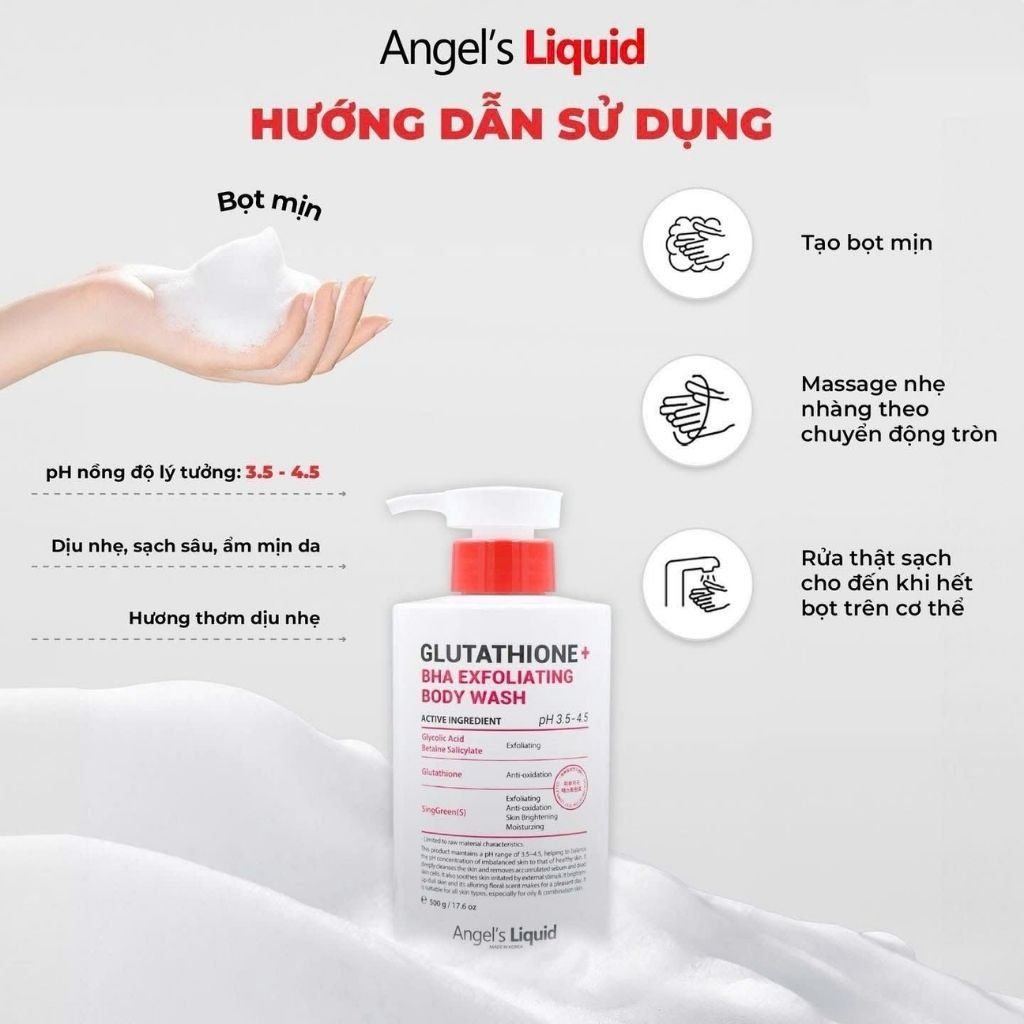 Sữa Tắm Angel’s Liquid Glutathione giảm mụn và làm sáng da BKHEKR-9393 