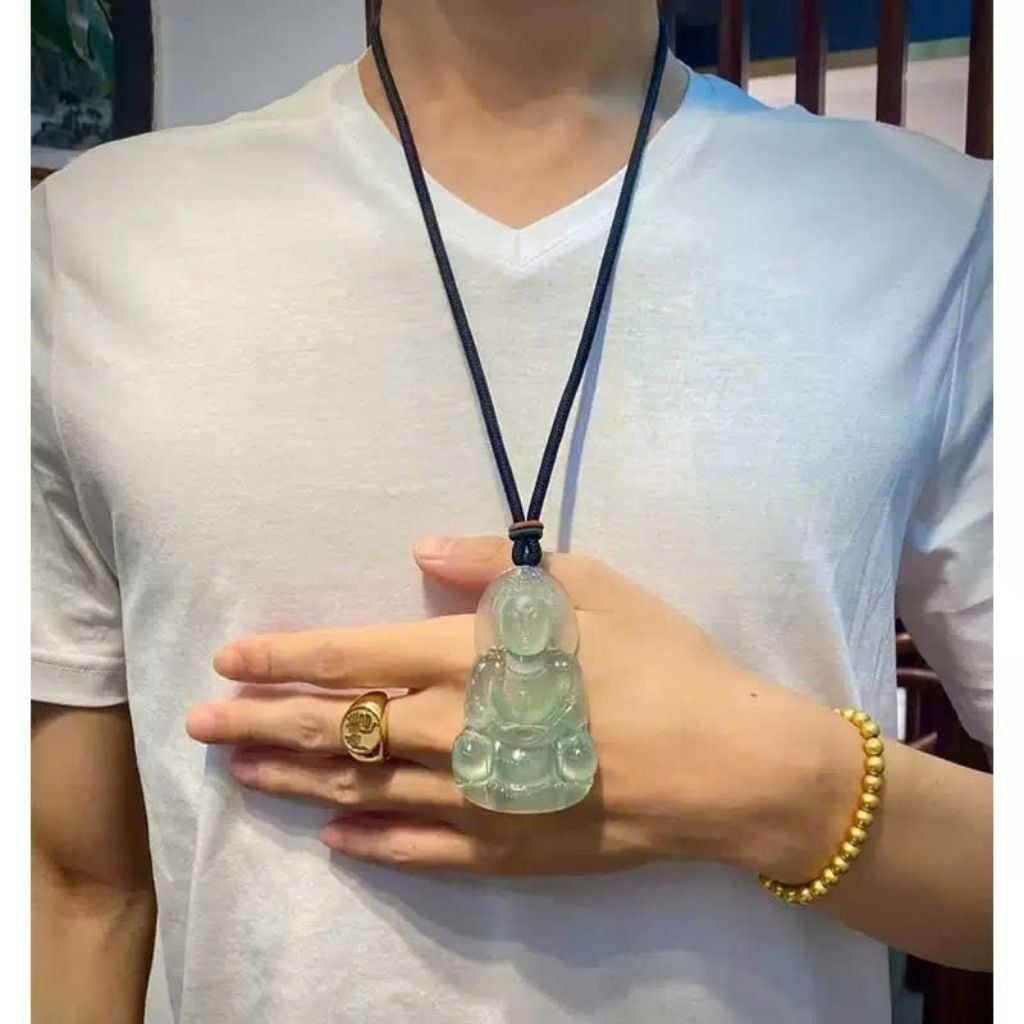  Mặt Dây Chuyền Ngọc Bích Phật Bà Quan Âm BKSTCN-9592 