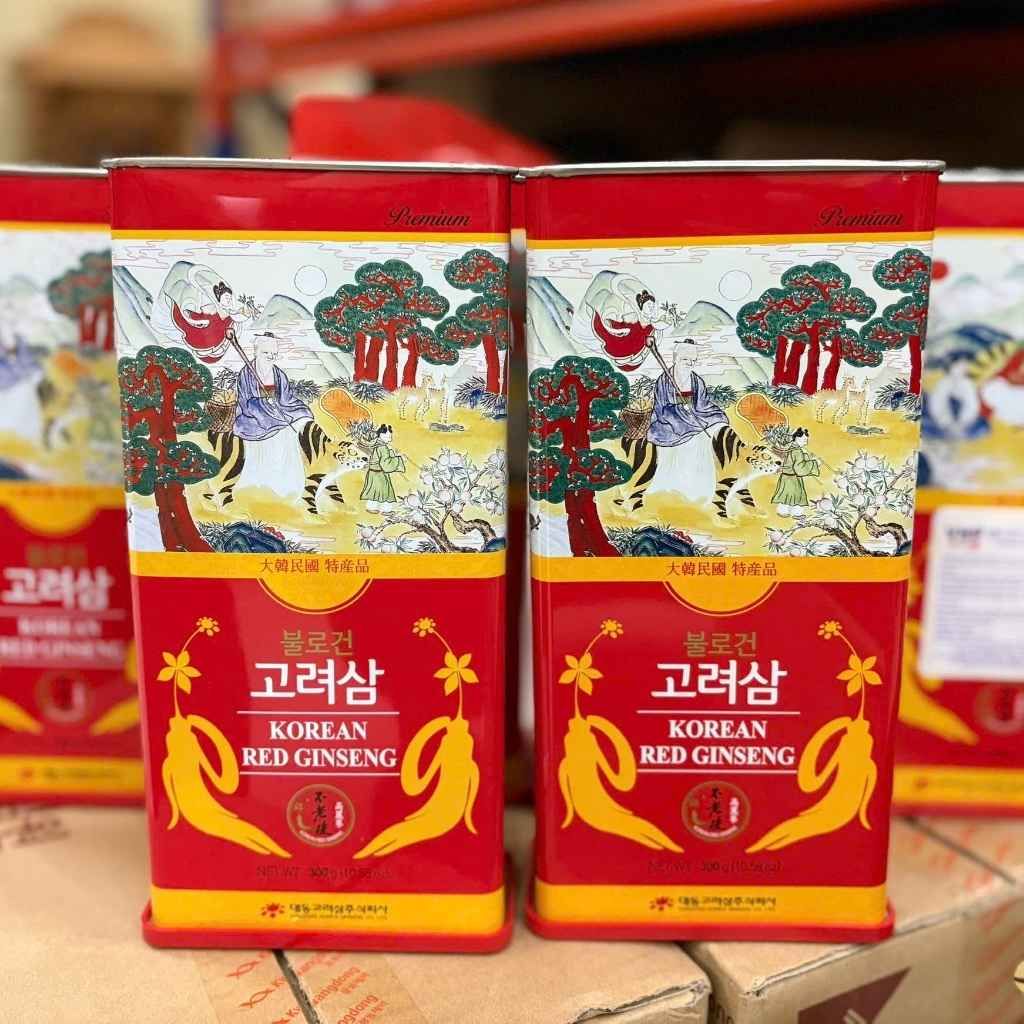  Hồng Sâm Củ Khô Hộp Thiếc Daedong 300g Chính Hãng Hàn Quốc BKHEKR-9438 