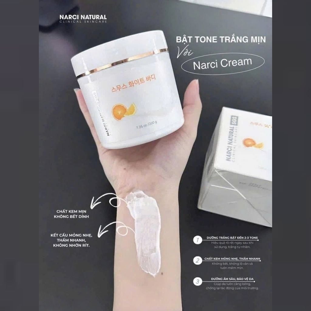  Kem Dưỡng Da Body Narci Natural Smooth White Body 200g BKHEKR-9452 
