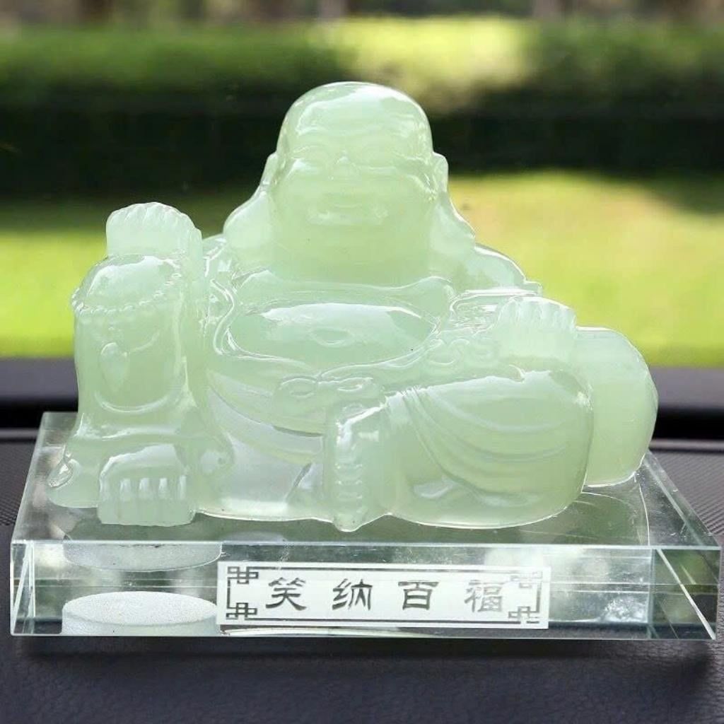  Tượng Di Lặc Ngọc Bích Để Ô Tô 14cm BKHFCN-9005 