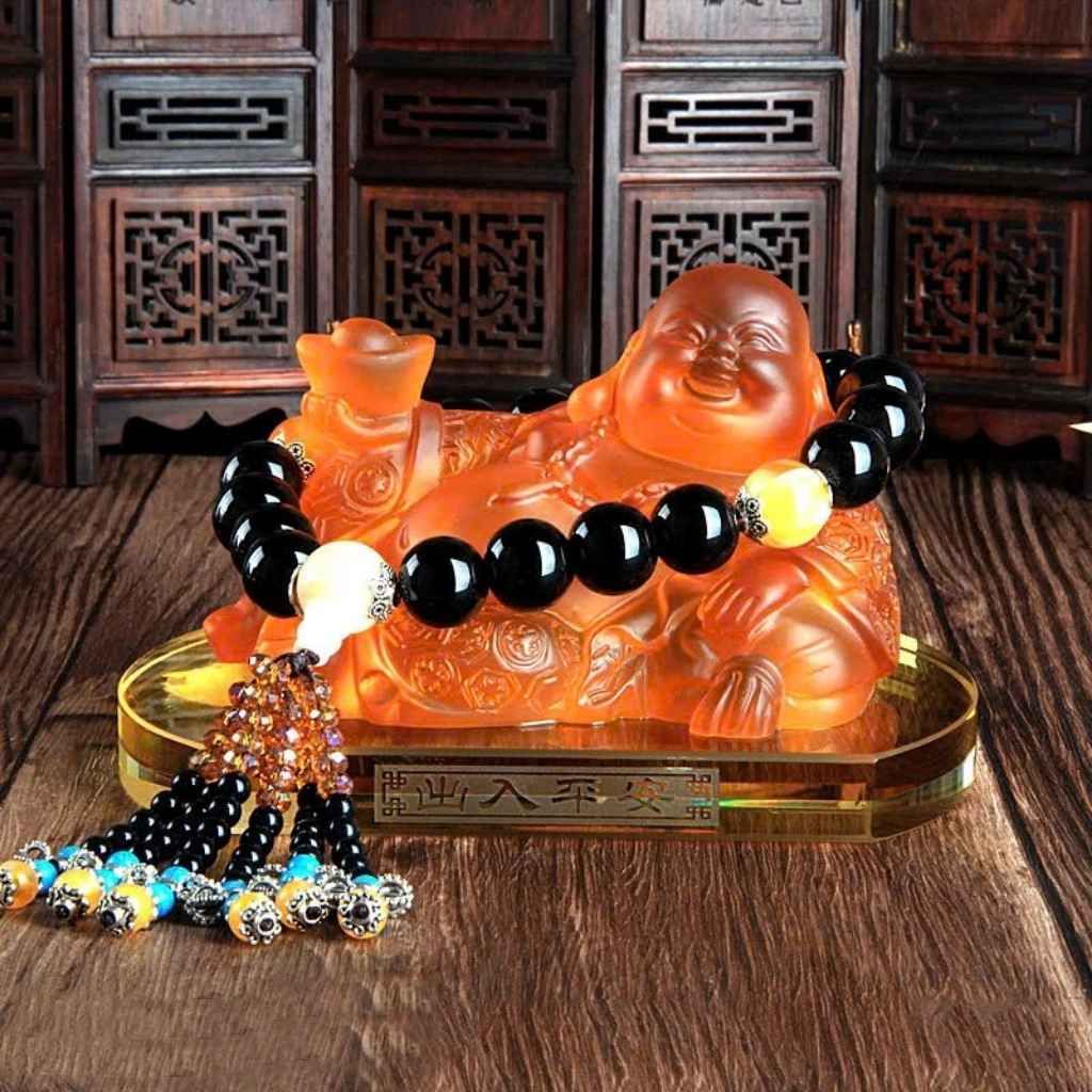  Tượng Di Lặc Hổ Phách Xe Hơi BKHFCN-9006 