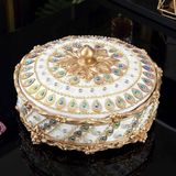  Khay Bánh Kẹo Sứ Châu Âu Đính Đá Sang Trọng BKHFCN-9007 