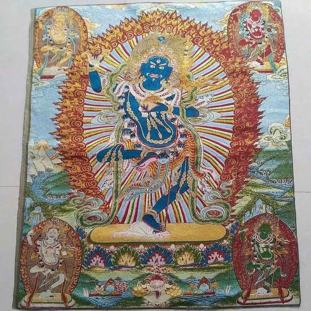  Tranh Phật Thêu Kim Sa Gấm Cao Cấp Trang Nghiêm BKHFCN-9008 