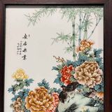  Tranh Hoa Mẫu Đơn Khung Gỗ Cao Cấp BKHFCN-9009 