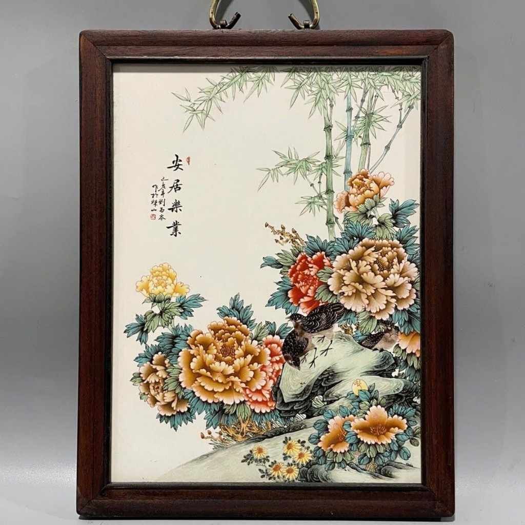  Tranh Hoa Mẫu Đơn Khung Gỗ Cao Cấp BKHFCN-9009 