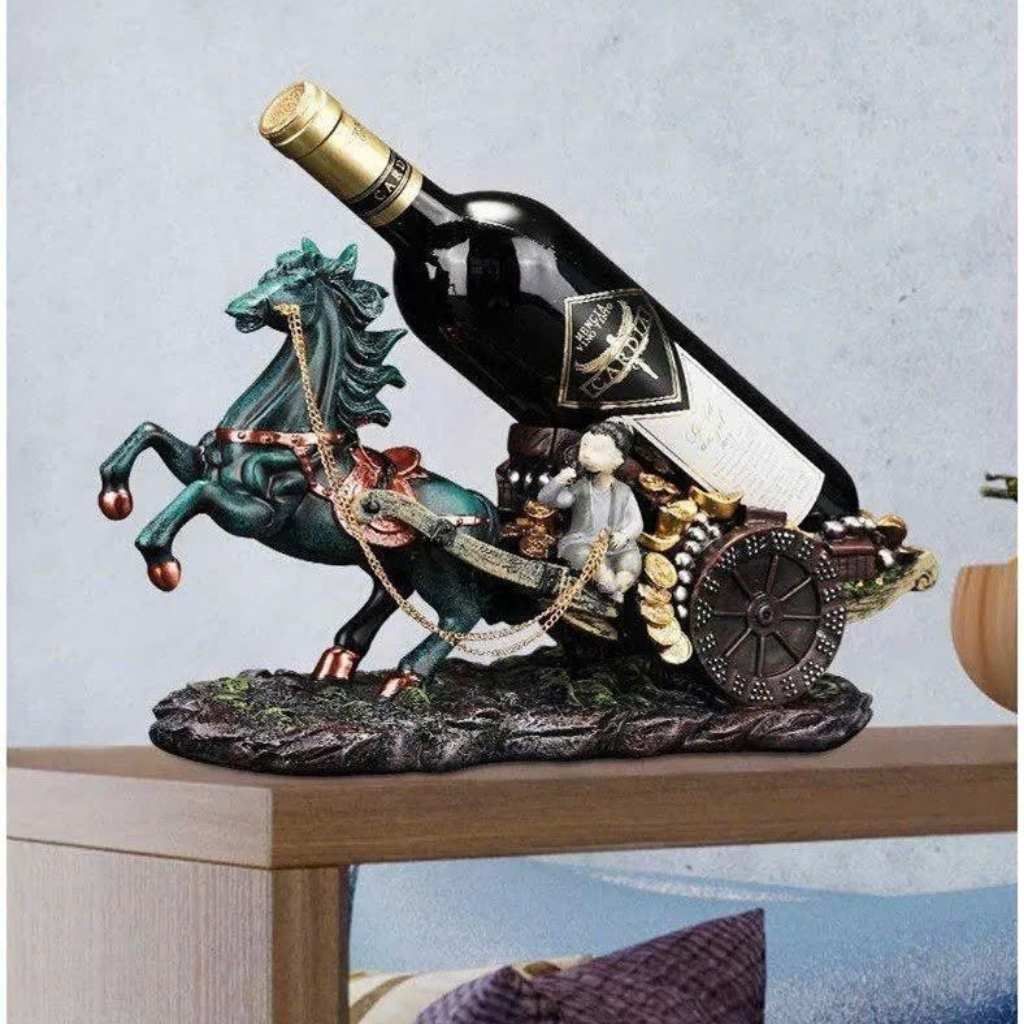  Kệ Rượu Vang Ngựa Kéo Xe Tài Lộc BKHFCN-9012 