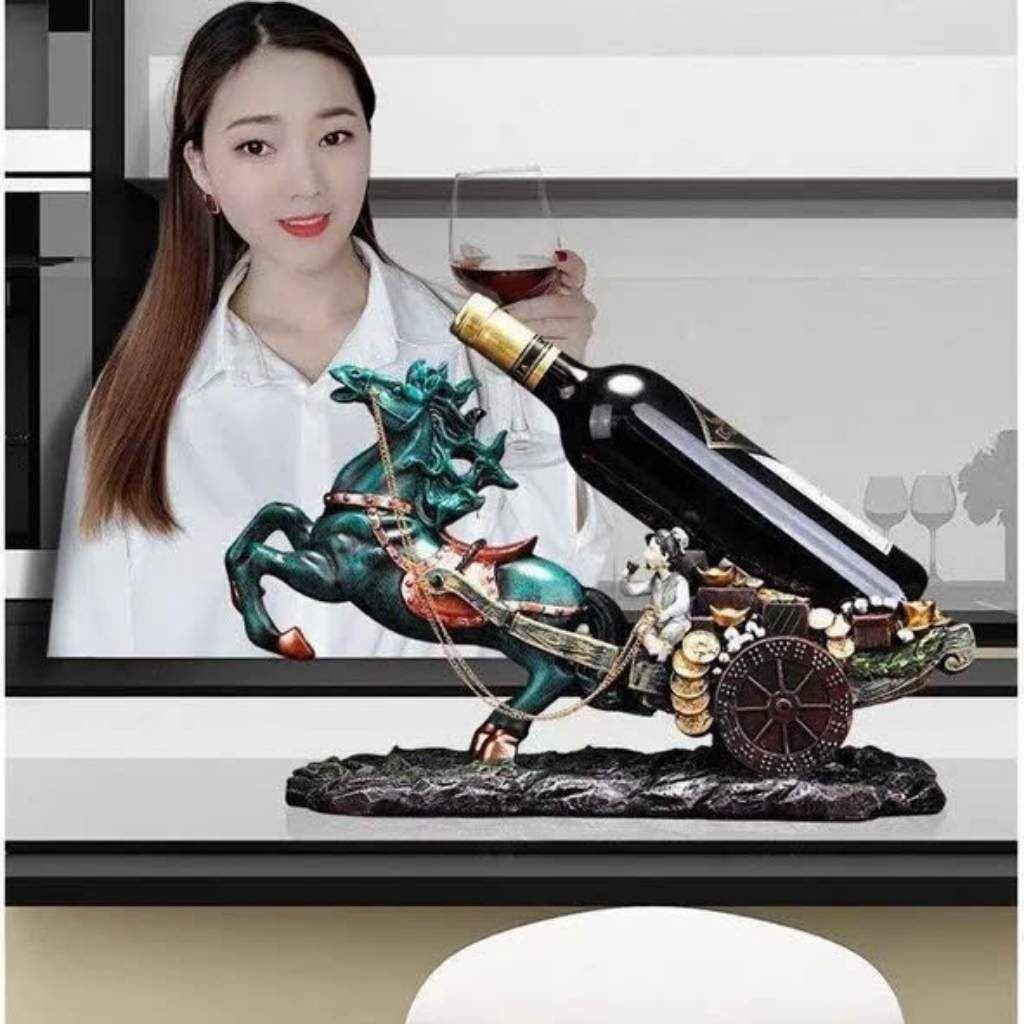  Kệ Rượu Vang Ngựa Kéo Xe Tài Lộc BKHFCN-9012 