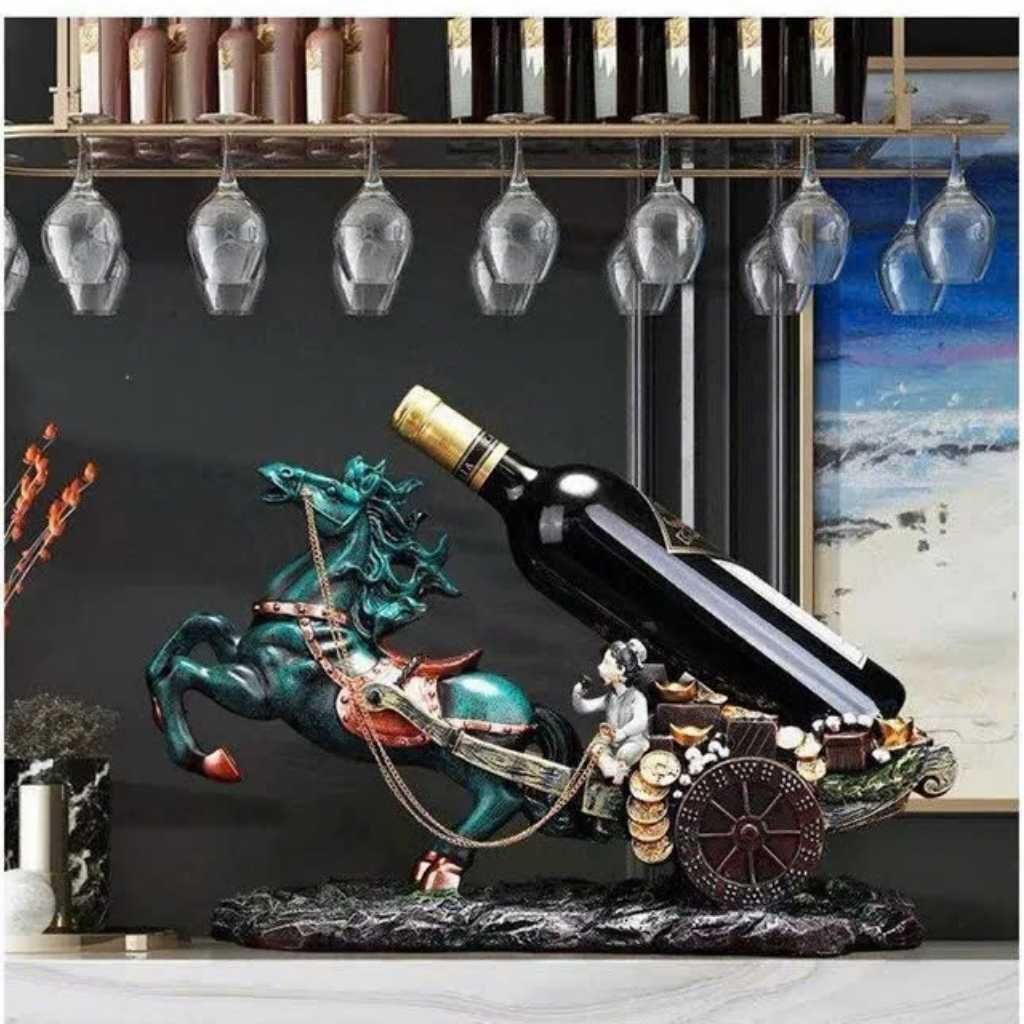  Kệ Rượu Vang Ngựa Kéo Xe Tài Lộc BKHFCN-9012 