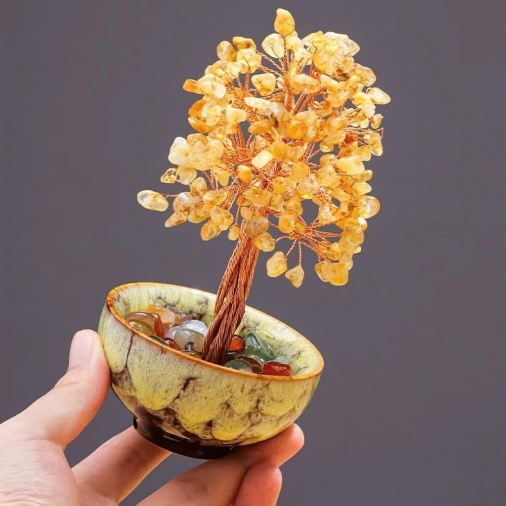  Cây Thạch Anh Đá Quý Tài Lộc Đế Gốm BKHFCN-9016 