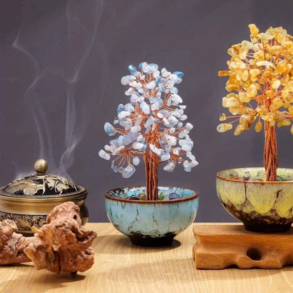  Cây Thạch Anh Đá Quý Tài Lộc Đế Gốm BKHFCN-9016 