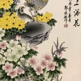  Tranh Sứ Khung Gỗ Tích Cẩm Thượng Thiêm Hoa Cổ Sưu Tầm BKHFCN-9024 