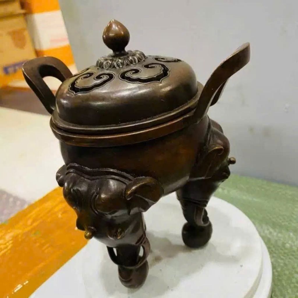  Lư Đồng Ba Chân Voi Giả Cổ Sưu Tầm BKHFCN-9028 