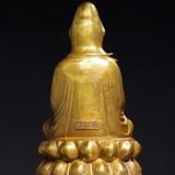  Tượng Phật Quan Thế Âm Bồ Tát Đồng Vàng Sưu Tầm BKHFCN-9030 