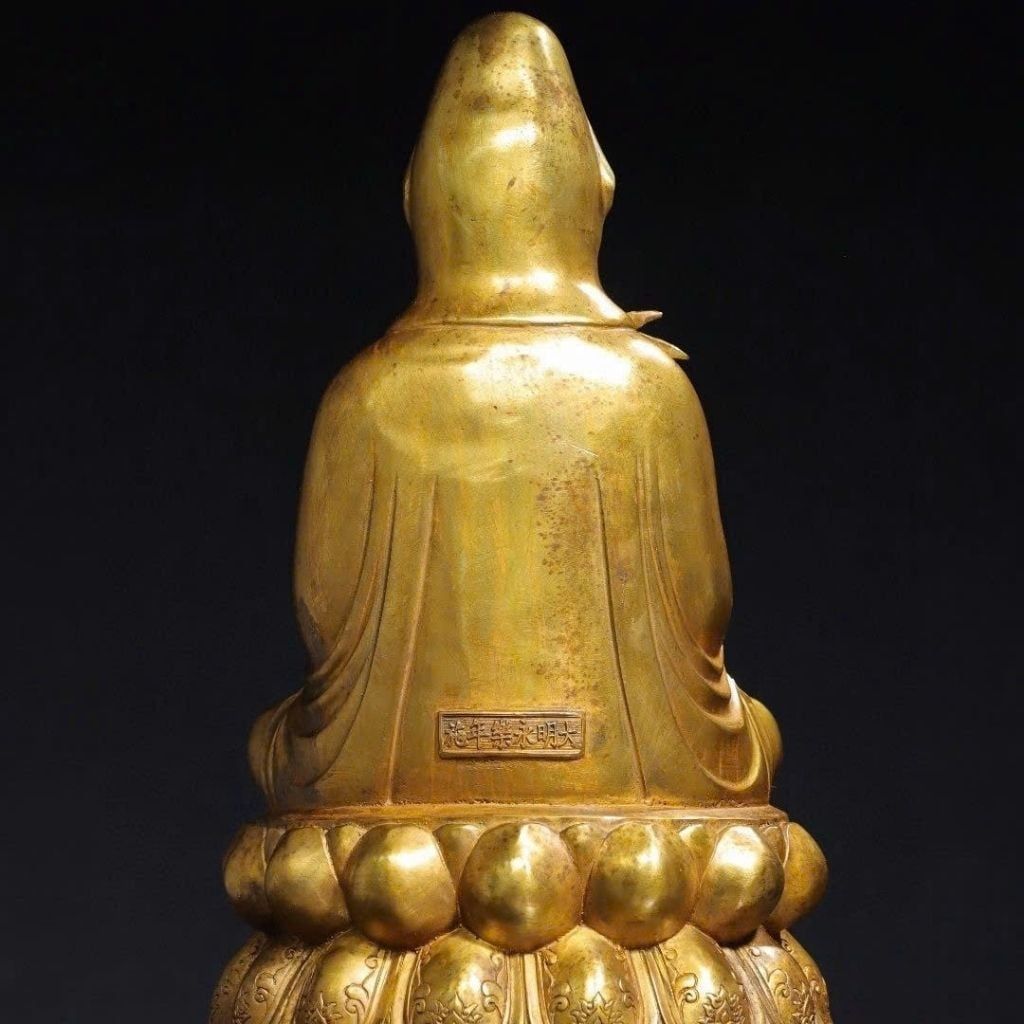  Tượng Phật Quan Thế Âm Bồ Tát Đồng Vàng Sưu Tầm BKHFCN-9030 