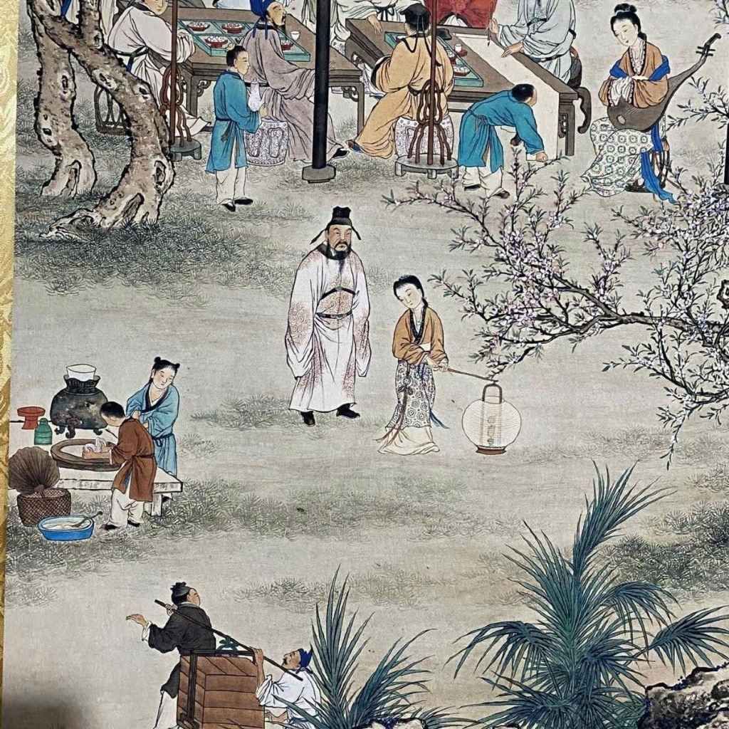  Tranh Cổ Đêm Tiệc Đào Và Mai Của Họa Sĩ Văn Chính Minh BKHFCN-9033 