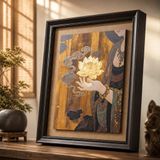  Tranh sơn dầu nghệ thuật Phật nâng hoa sen BKHFCN-9038 