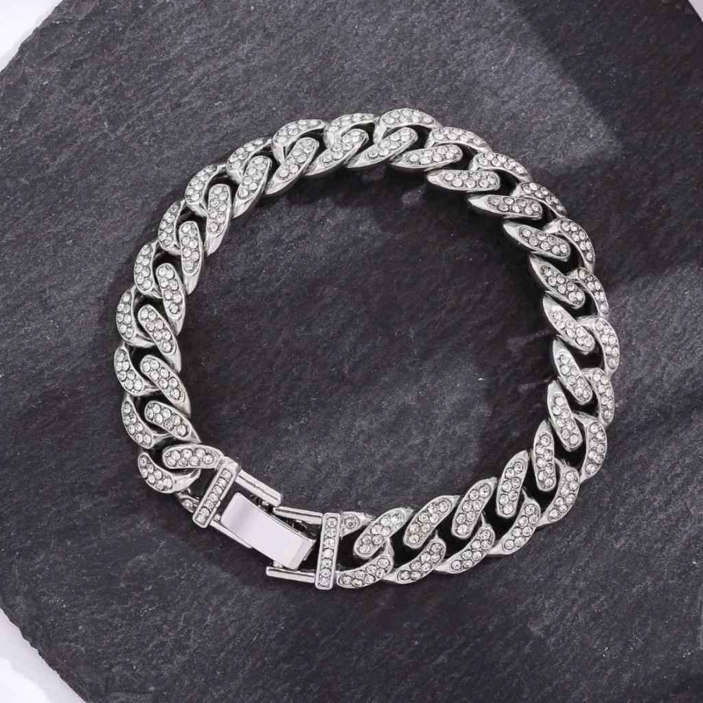  Vòng Tay Cuba Bạc S925 Đính Kim Cương BKJECN-9281 