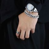  Vòng Tay Cuba Bạc S925 Đính Kim Cương BKJECN-9281 