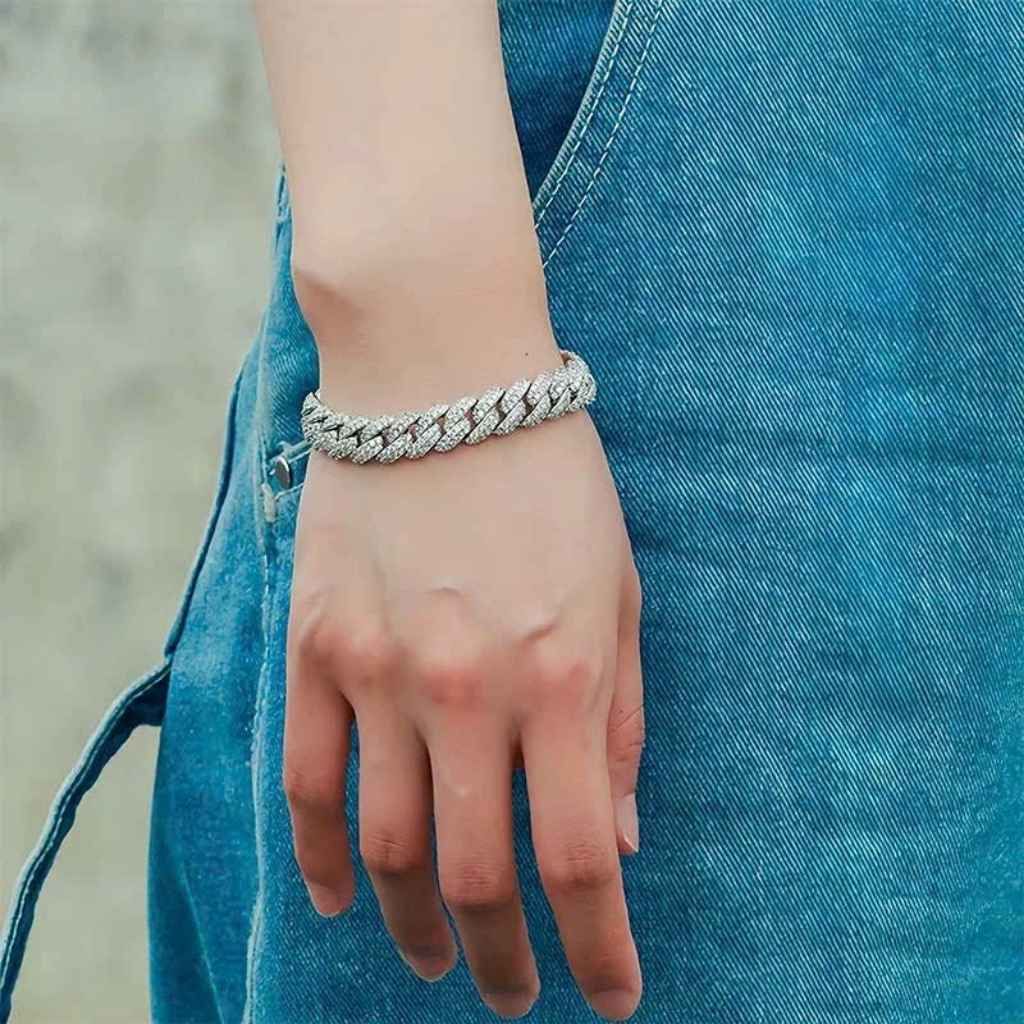  Vòng Tay Cuba Moissanite Bạc S925 BKJECN-9282 