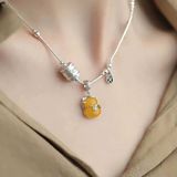  Dây Chuyền Bạc Mặt Tượng Mèo Thần Tài BKJECN-9284 