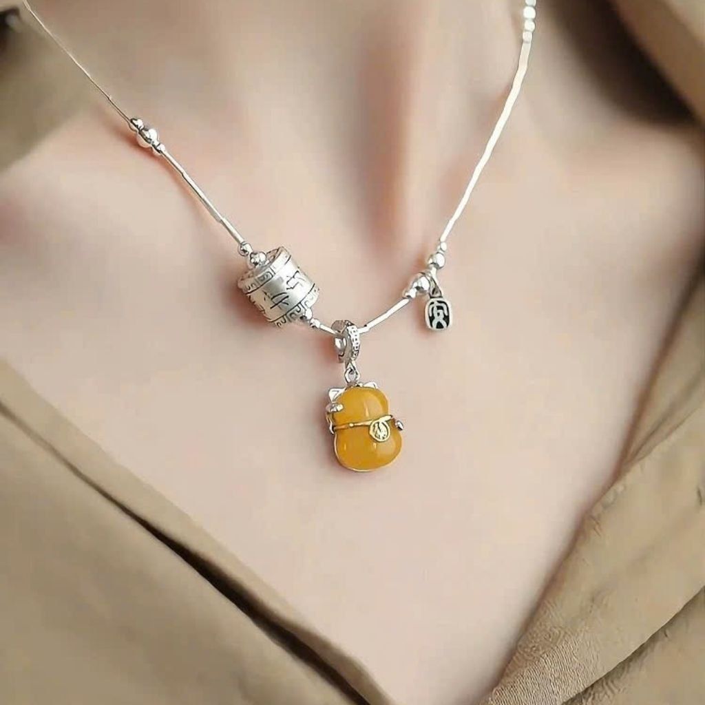  Dây Chuyền Bạc Mặt Tượng Mèo Thần Tài BKJECN-9284 