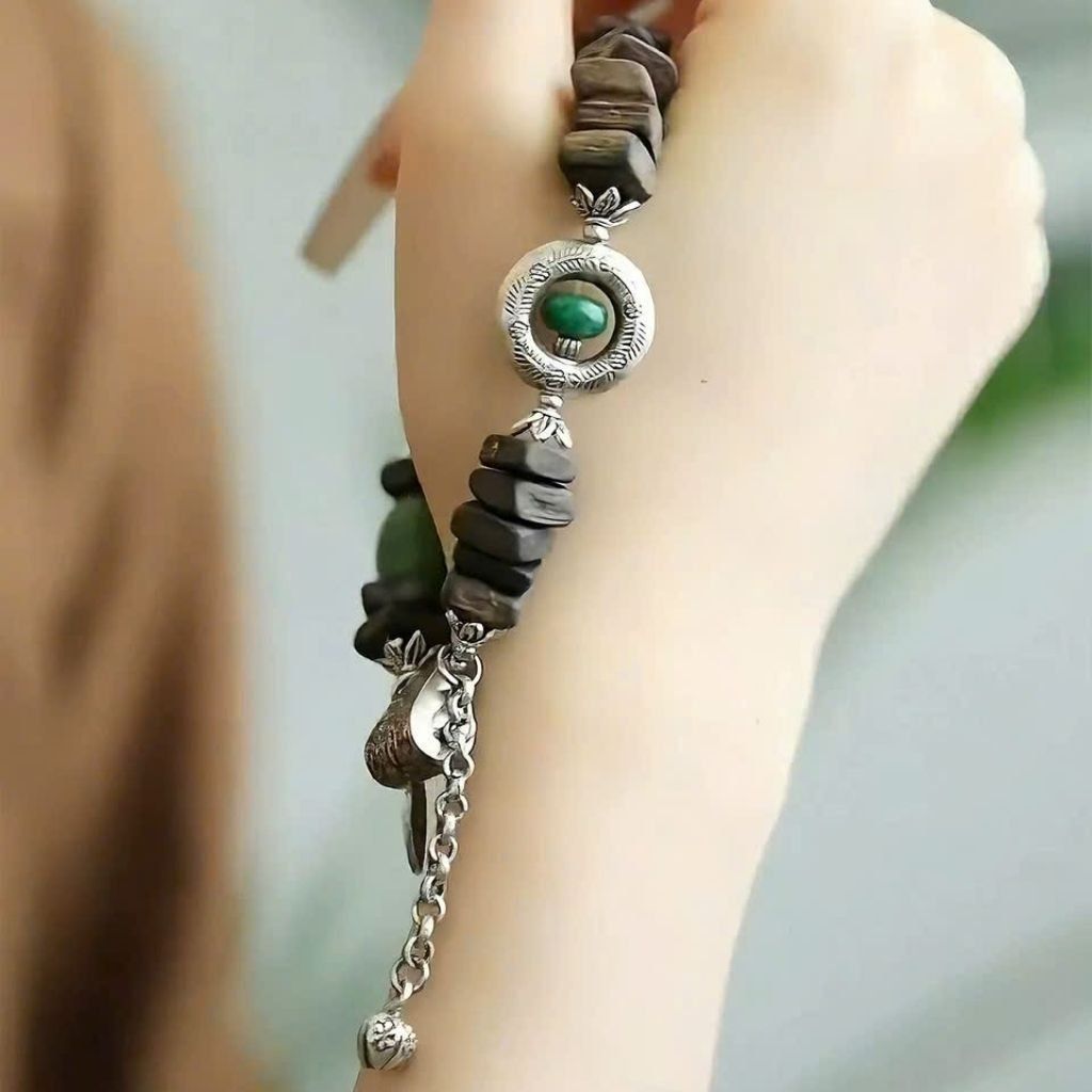  Vòng tay bạc mix gỗ trầm hương BKJECN-9287 