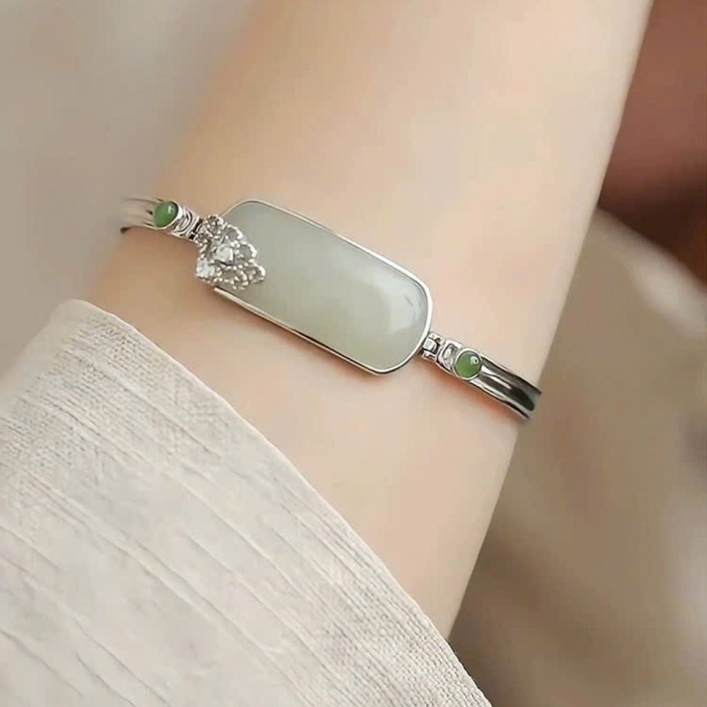  Vòng tay ngọc bọc bạc 925 BKJECN-9289 