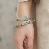  Vòng tay ngọc bọc bạc 925 BKJECN-9289 