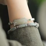  Vòng tay ngọc bọc bạc 925 BKJECN-9289 