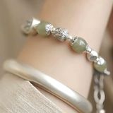  Vòng tay ngọc bọc bạc 925 BKJECN-9290 