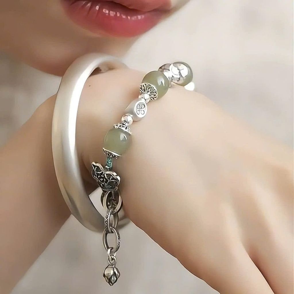  Vòng tay ngọc bọc bạc 925 BKJECN-9290 