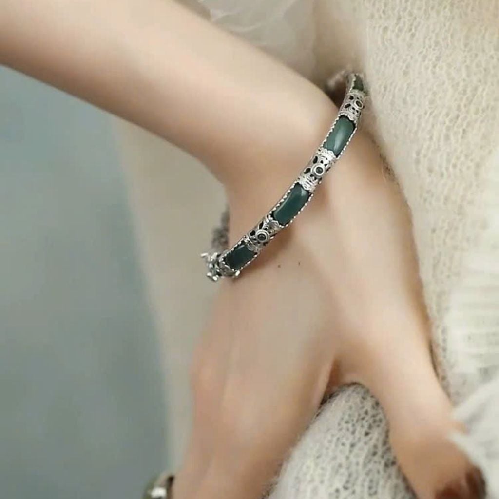  Vòng tay ngọc bọc bạc BKJECN-9291 