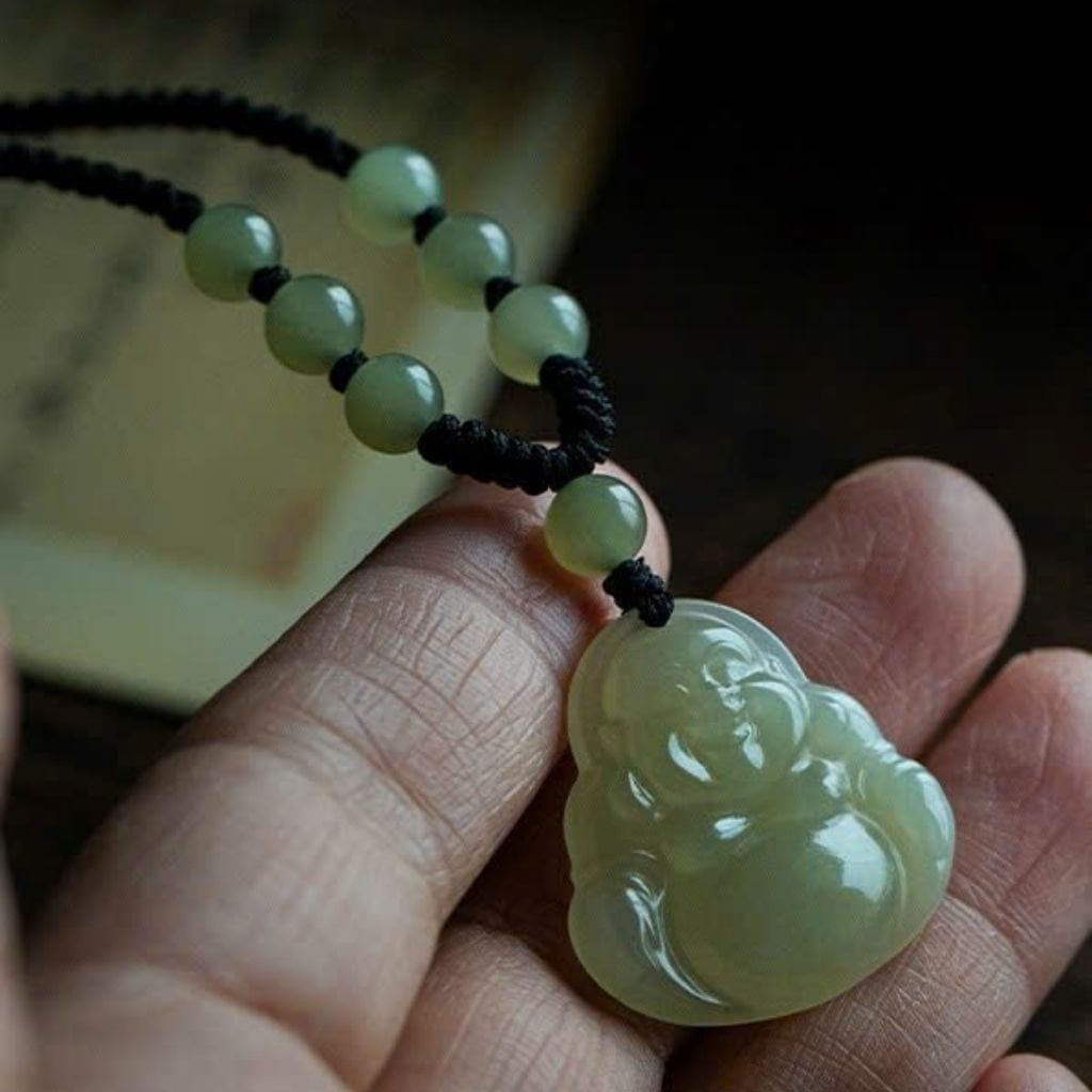  Mặt Dây Chuyền Phật Di Lặc Ngọc Bích BKJECN-9294 