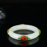  Vòng Tay Ngọc Bích Trắng Mạ Vàng BKJECN-9299 