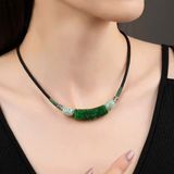  Dây Chuyền Ngọc Bích chạm khắc Thủ Công BKJECN-9308 