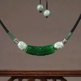  Dây Chuyền Ngọc Bích chạm khắc Thủ Công BKJECN-9308 