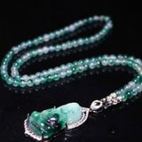  Mặt dây chuyền quan âm ngọc bích đính kim cương BKJECN-9313 