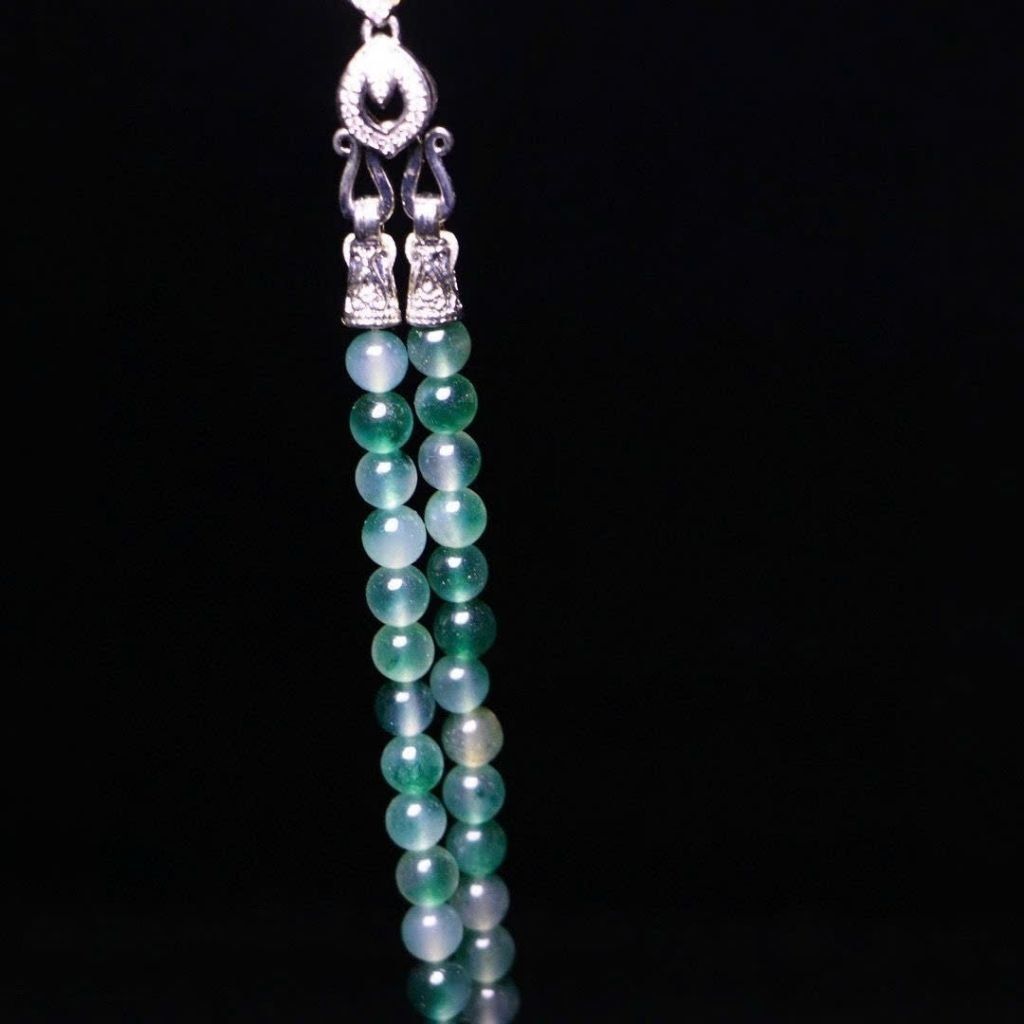  Mặt dây chuyền quan âm ngọc bích đính kim cương BKJECN-9313 