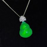  Mặt Dây Chuyền Đá Mã Não Xanh Hình Hồ lô BKJECN-9319 