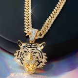  Dây Chuyền Hip-Hop Nam Đầu Hổ Mạ Vàng BKJECN-9329 