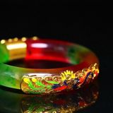  Vòng Tay Ngọc Bọc Kim Loại Họa Tiết Rồng BKJECN-9330 