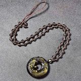  Dây Chuyền Đá Obsidian Rồng Phượng Phong Thủy BKJECN-9332 