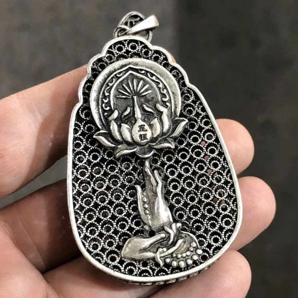  Mặt Dây Chuyền Bạc Quan Âm Bồ Tát Hộ Mệnh Phong Thủy BKJECN-9334 