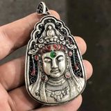  Mặt Dây Chuyền Bạc Quan Âm Bồ Tát Hộ Mệnh Phong Thủy BKJECN-9334 