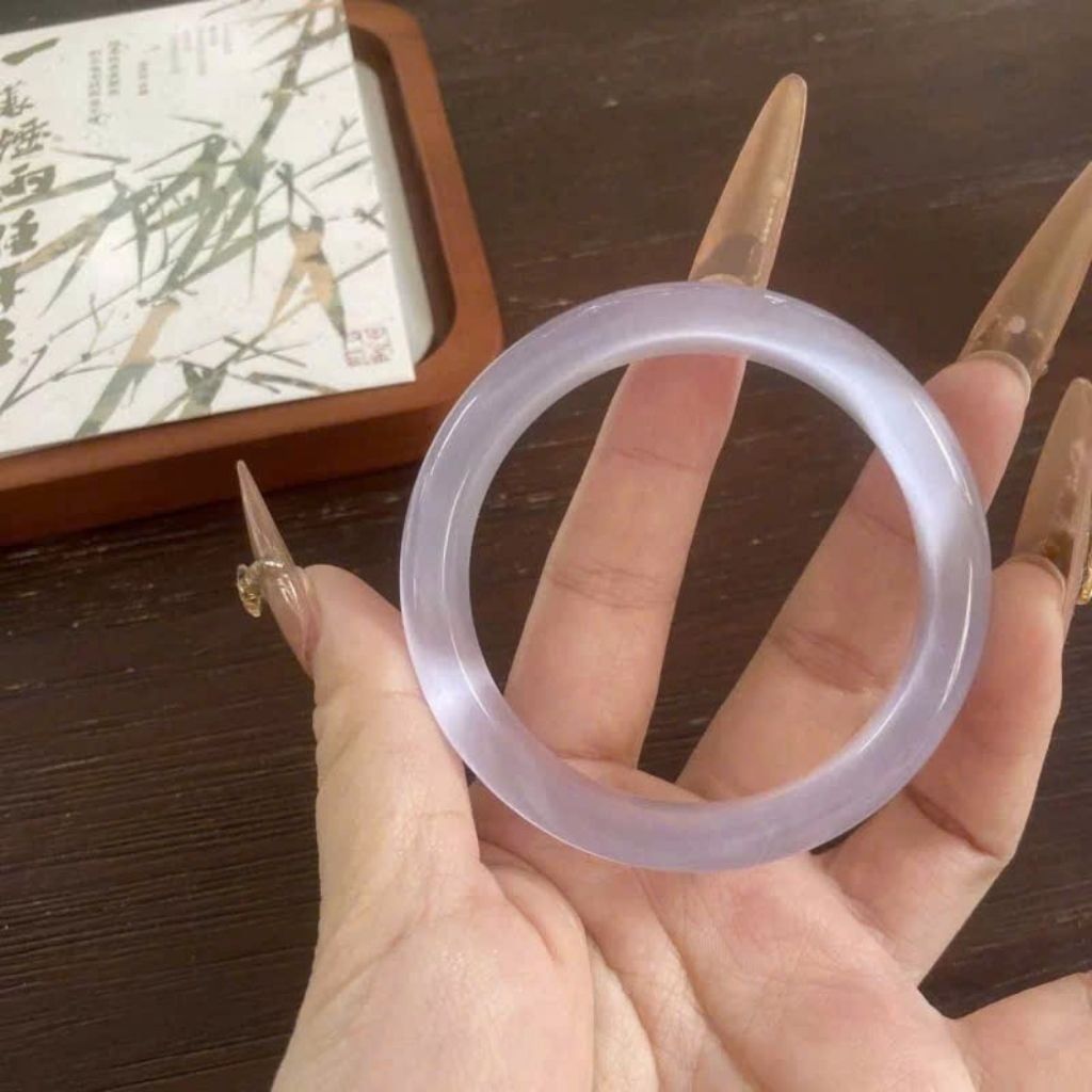  Vòng Ngọc Bích Trắng Tự Nhiên BKJECN-9338 