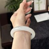  Vòng Cẩm Thạch Trắng Ngọc Bích Bản Dày BKJECN-9339 