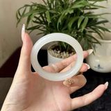  Vòng Cẩm Thạch Trắng Ngọc Bích Bản Dày BKJECN-9339 